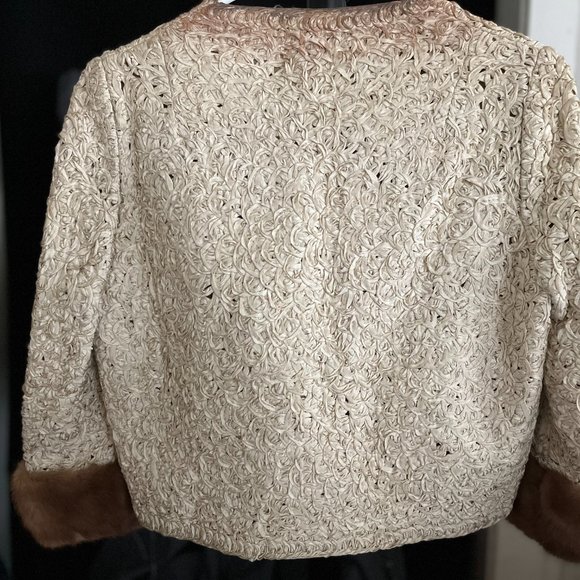 vintage balletcore avantgarde "rosette" ribbon bolero jacket (very prada) - Picture 5 of 7